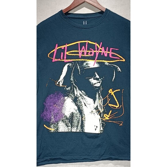 Lil Wayne T-Shirt Unisex Medium Blk Graphic Short Sleeve Rap Music Merch - Picture 1 of 4